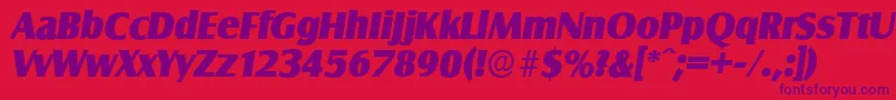 SalzburgserialHeavyItalic Font – Purple Fonts on Red Background