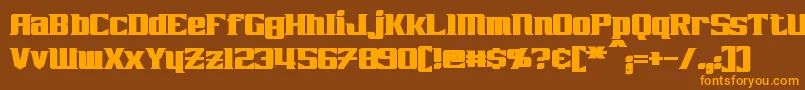 Czcionka ZarathosBold – pomarańczowe czcionki na brązowym tle
