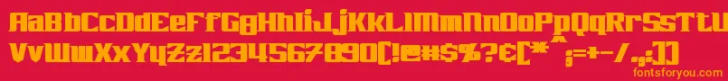 Czcionka ZarathosBold – pomarańczowe czcionki na czerwonym tle