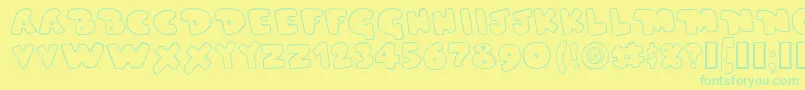 Duperg Font – Green Fonts on Yellow Background