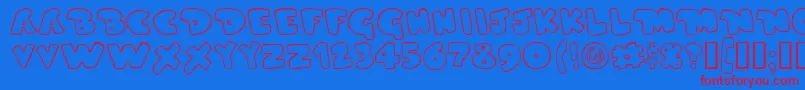 Duperg-Schriftart – Rote Schriften auf blauem Hintergrund