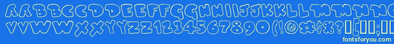 Duperg Font – Yellow Fonts on Blue Background