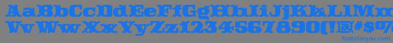 Czcionka Rutintutinnf – niebieskie czcionki na szarym tle