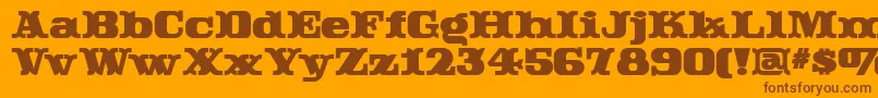 Rutintutinnf Font – Brown Fonts on Orange Background