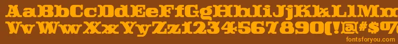 Rutintutinnf Font – Orange Fonts on Brown Background