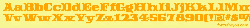 Rutintutinnf Font – Orange Fonts on Yellow Background