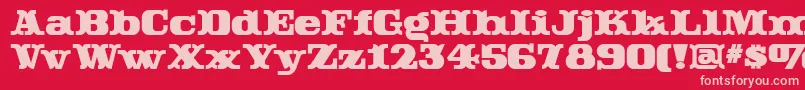 Rutintutinnf Font – Pink Fonts on Red Background
