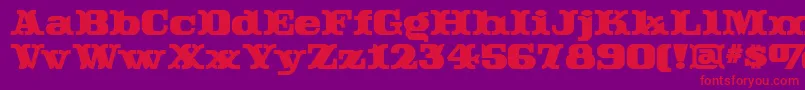 Rutintutinnf-Schriftart – Rote Schriften auf violettem Hintergrund
