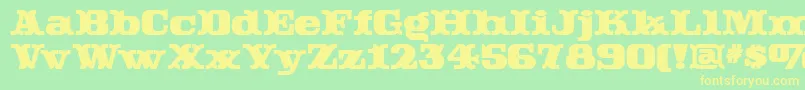 Rutintutinnf Font – Yellow Fonts on Green Background