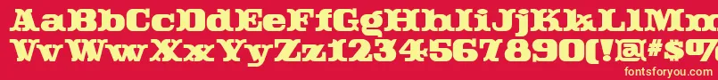 Rutintutinnf Font – Yellow Fonts on Red Background