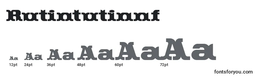 Размеры шрифта Rutintutinnf