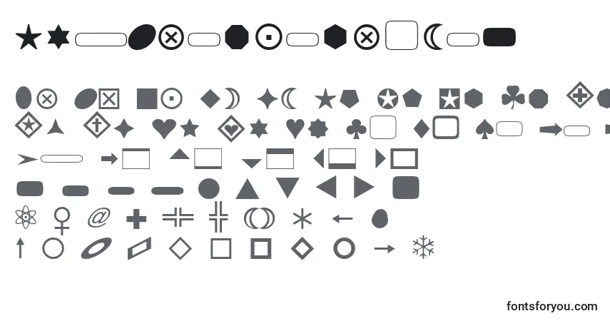 Czcionka FntBasicshapes1 – alfabet, cyfry, specjalne znaki