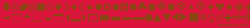 En savoir plus sur la police FntBasicshapes1 Police FntBasicshapes1 – polices brunes sur fond rouge