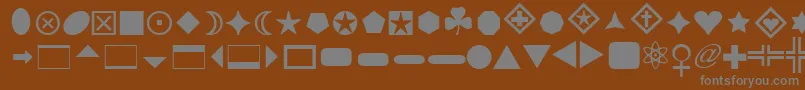 FntBasicshapes1-Schriftart – Graue Schriften auf braunem Hintergrund
