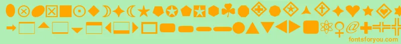 FntBasicshapes1 Font – Orange Fonts on Green Background