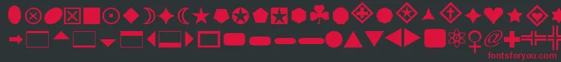 FntBasicshapes1 Font – Red Fonts on Black Background