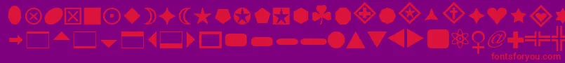 FntBasicshapes1 Font – Red Fonts on Purple Background