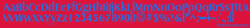 Czcionka GriffonBold – niebieskie czcionki na czerwonym tle