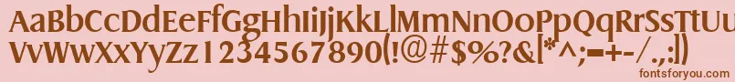 GriffonBold-Schriftart – Braune Schriften auf rosa Hintergrund