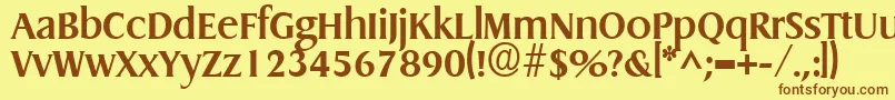 GriffonBold-Schriftart – Braune Schriften auf gelbem Hintergrund