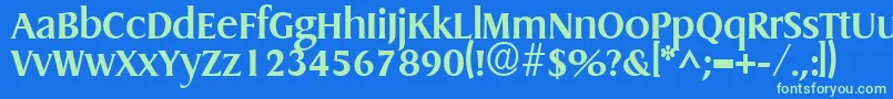 GriffonBold Font – Green Fonts on Blue Background