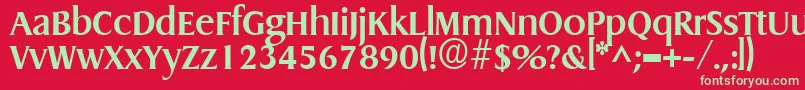 フォントGriffonBold – 赤い背景に緑の文字