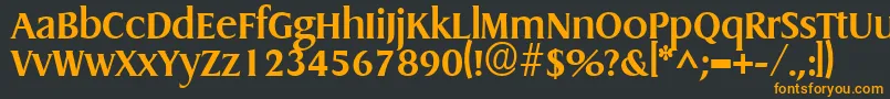 GriffonBold-fontti – oranssit fontit mustalla taustalla