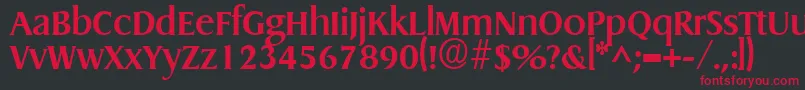 GriffonBold-fontti – punaiset fontit mustalla taustalla