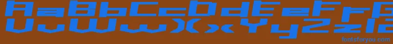Więcej informacji o czcionce Inavelstorebror Czcionka Inavelstorebror – niebieskie czcionki na brązowym tle