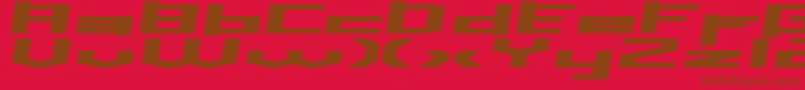 Inavelstorebror-Schriftart – Braune Schriften auf rotem Hintergrund