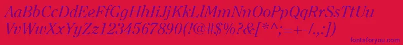 ItcClearfaceLtRegularItalic Font – Purple Fonts on Red Background