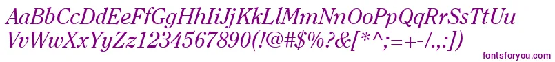 ItcClearfaceLtRegularItalic Font – Purple Fonts on White Background