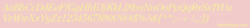 ItcClearfaceLtRegularItalic Font – Yellow Fonts on Pink Background