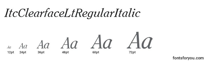 Размеры шрифта ItcClearfaceLtRegularItalic
