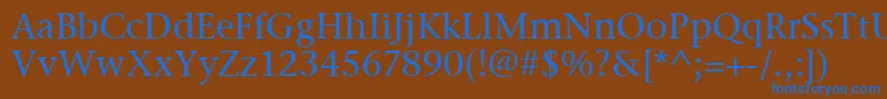 フォントStoneSerifItcMedium – 茶色の背景に青い文字