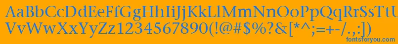 フォントStoneSerifItcMedium – オレンジの背景に青い文字