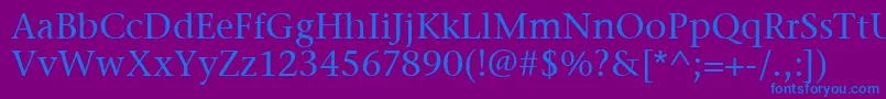 StoneSerifItcMedium Font – Blue Fonts on Purple Background