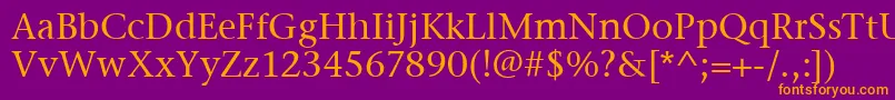 StoneSerifItcMedium Font – Orange Fonts on Purple Background