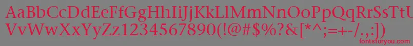 StoneSerifItcMedium-Schriftart – Rote Schriften auf grauem Hintergrund