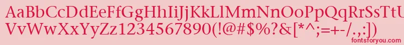 StoneSerifItcMedium-Schriftart – Rote Schriften auf rosa Hintergrund