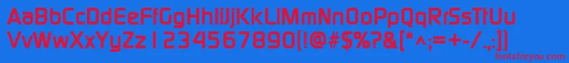 ModaerneBold Font – Red Fonts on Blue Background