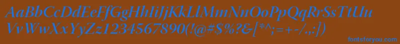 WarnockproSemibolditdisp Font – Blue Fonts on Brown Background