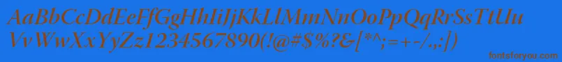 WarnockproSemibolditdisp Font – Brown Fonts on Blue Background