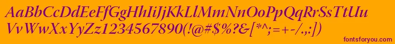 WarnockproSemibolditdisp Font – Purple Fonts on Orange Background