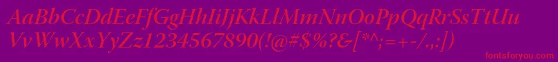 WarnockproSemibolditdisp Font – Red Fonts on Purple Background