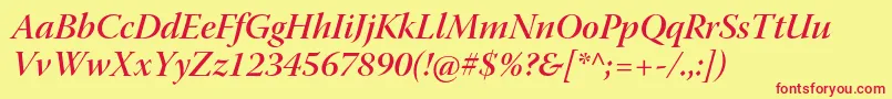 WarnockproSemibolditdisp Font – Red Fonts on Yellow Background