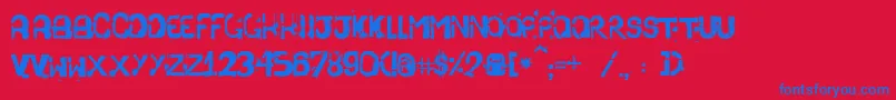 StencilPraVenderCF4coフォントについての詳細 フォントStencilPraVenderCF4co – 赤い背景に青い文字