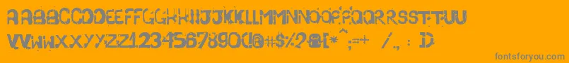 StencilPraVenderCF4co Font – Gray Fonts on Orange Background