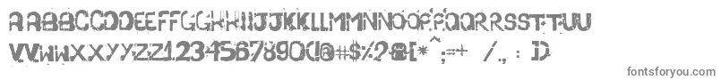 StencilPraVenderCF4co-fontti – harmaat kirjasimet valkoisella taustalla