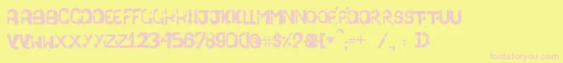 StencilPraVenderCF4co Font – Pink Fonts on Yellow Background